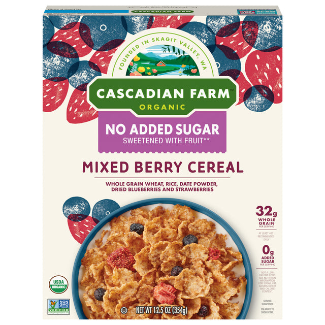 Cascadian Farm Organic Cereal, Mixed Berry, 10 Count Case - Breakfast