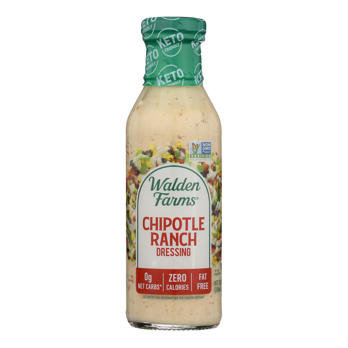 Walden Farms Chipotle Ranch Dressing (12 fl oz) - Pack of 6 - Sugar-Free & Calorie-Free