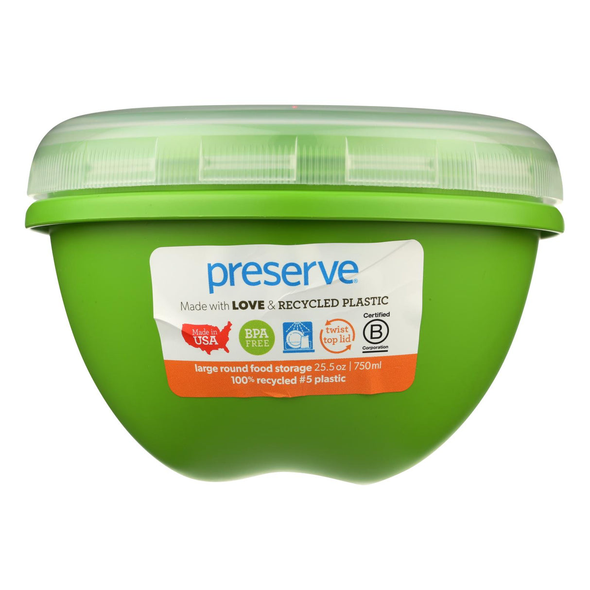 Preserve Green Food Storage Container 25.5 oz - BPA-Free Recycled Plastic