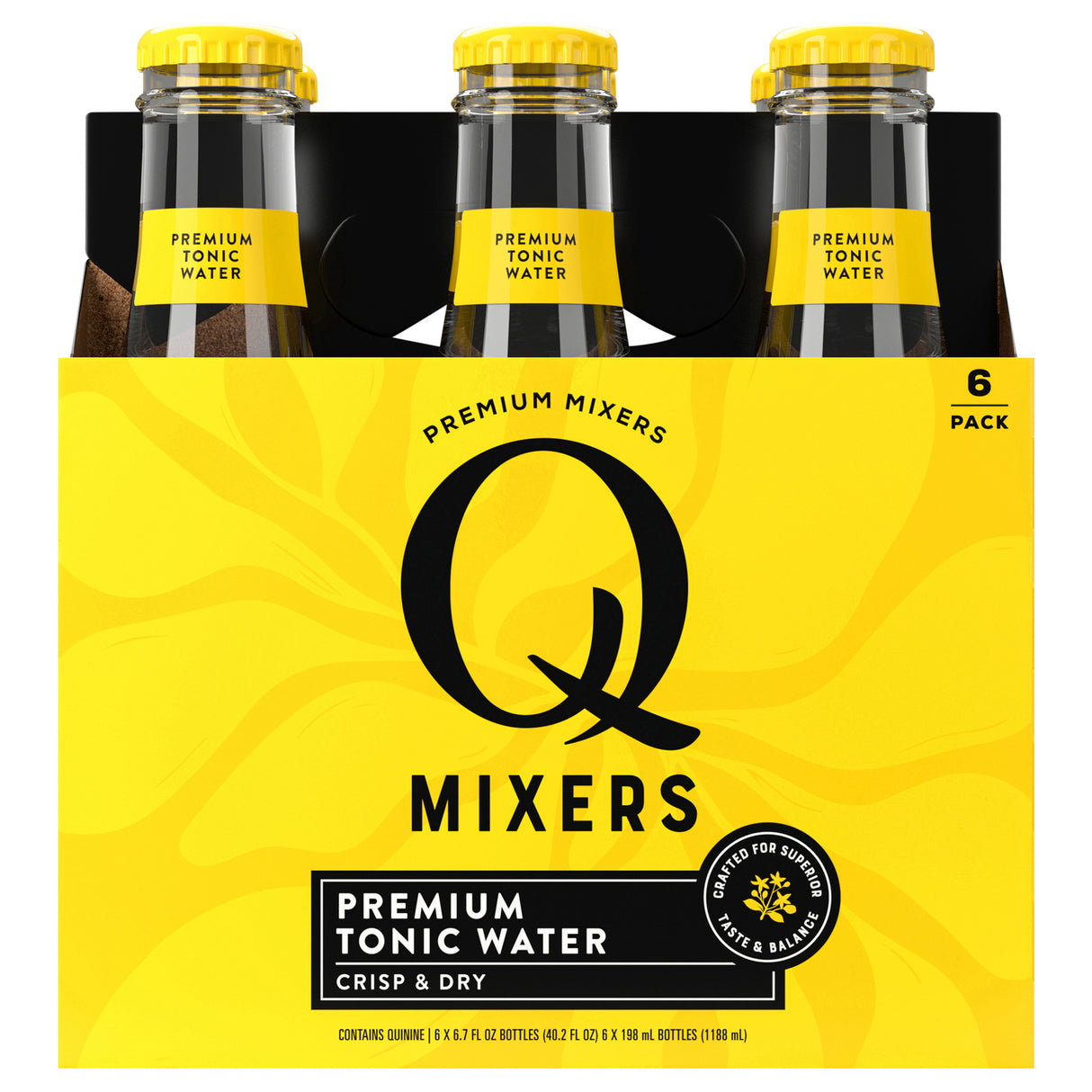 Q Drinks - Tonic Water, 6/6.7 Fz (Pack of 4) - Premium Mixer Case
