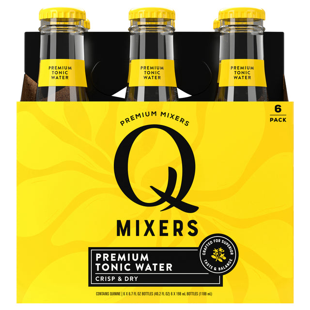 Q Drinks - Tonic Water, 6/6.7 Fz (Pack of 4) - Premium Mixer Case