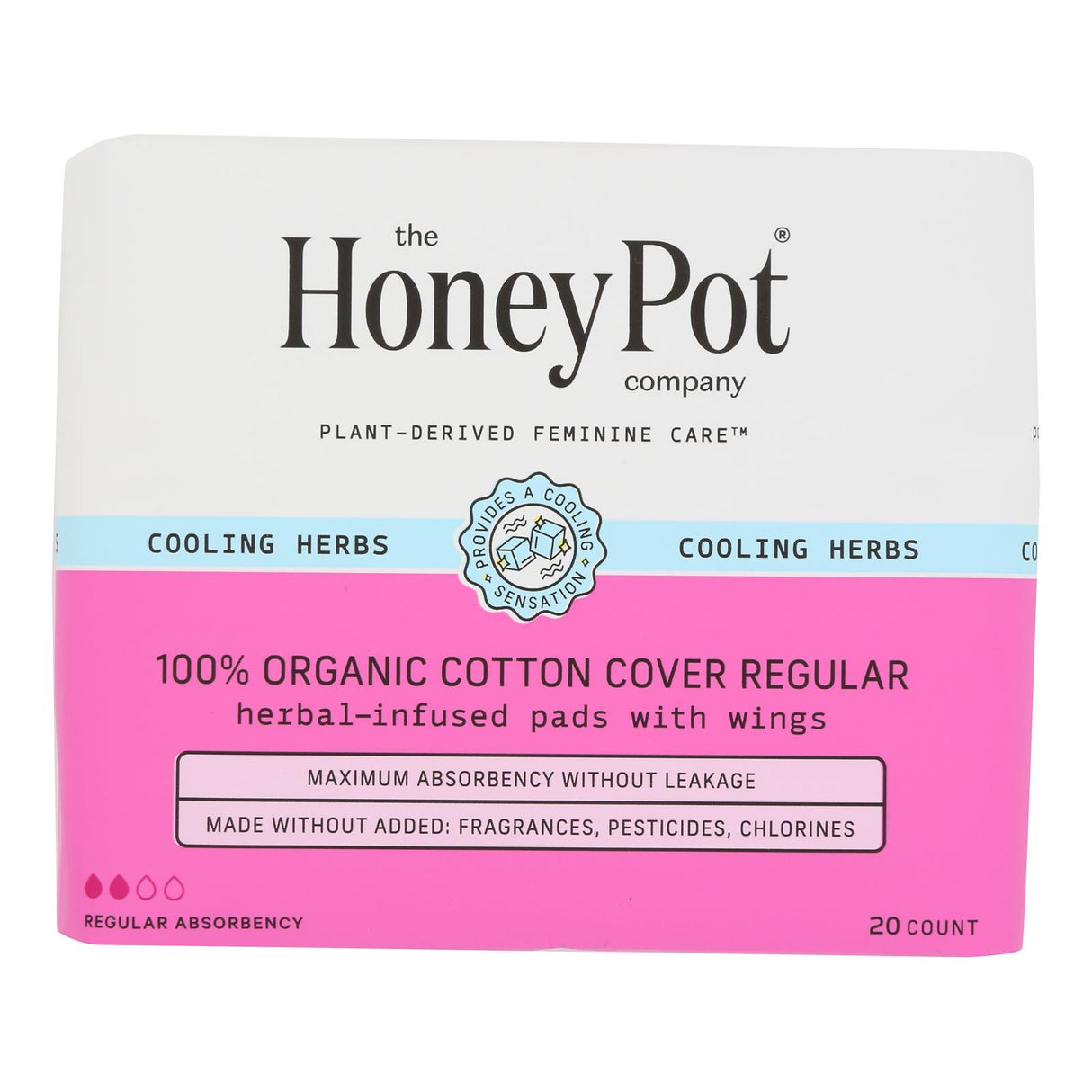 The Honey Pot Herbal Menstrual Pads - Regular Absorbency - 20 Ct