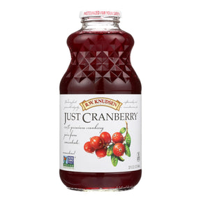 R.W. Knudsen Just Cranberry Juice - 32 Fl Oz, Pack of 6 - Pure & Unsweetened