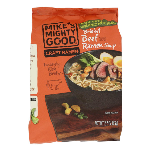 Mike's Mighty Good Ramen: Braised Beef Cups - Delicious & Quick, 7 x 2.2 oz