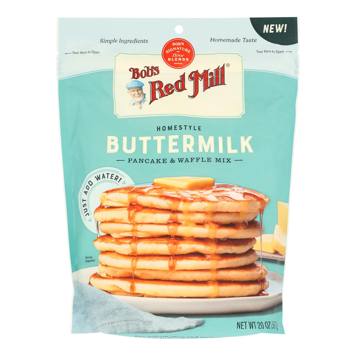 Bob's Red Mill Buttermilk Pancake Mix, 20 oz, Pack of 4 - Fluffy & Delicious
