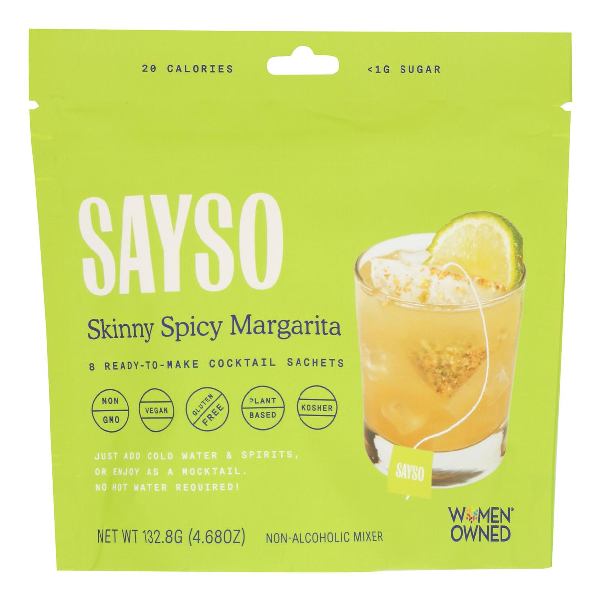 Sayso Margarita Organic Skinny Spicy - 6 x 4.68 oz