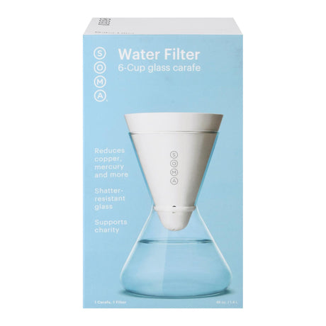 Soma Carafe Glass 6 Cups, 48 Oz, Pack of 2 - Water Pitcher Set