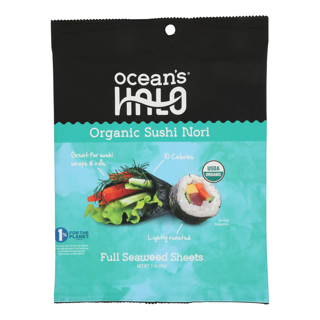 Ocean's Halo Organic Sushi Nori Seaweed Sheets: 12 Pack - Authentic Sushi Rolls