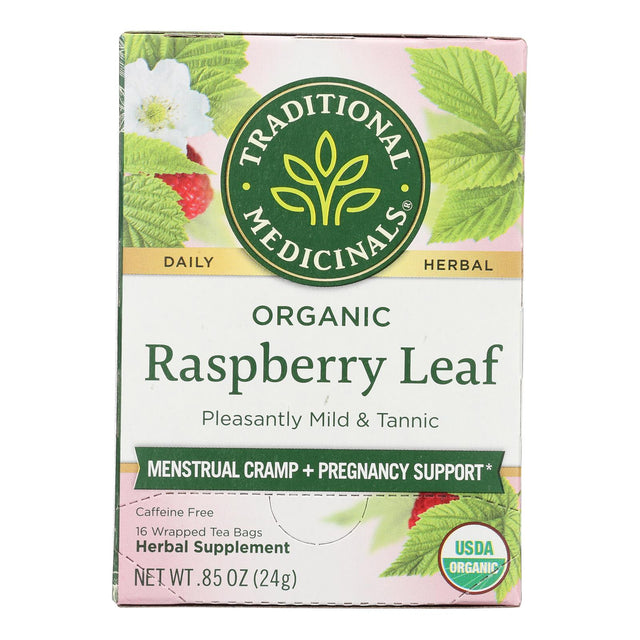 Traditional Medicinals Organic Raspberry Leaf Tea - Caffeine Free - 16 Bags