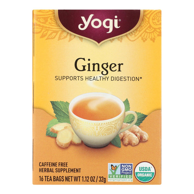 Yogi Ginger Tea - 16 Bags - Organic & Naturally Caffeine-Free