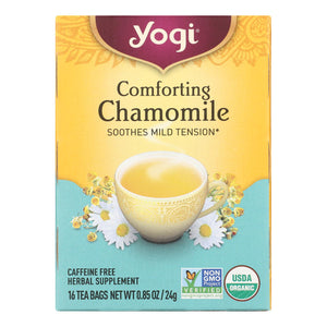 Yogi Tea Comforting Chamomile - Caffeine Free - 16 Tea Bags - Relaxing Herbal Blend