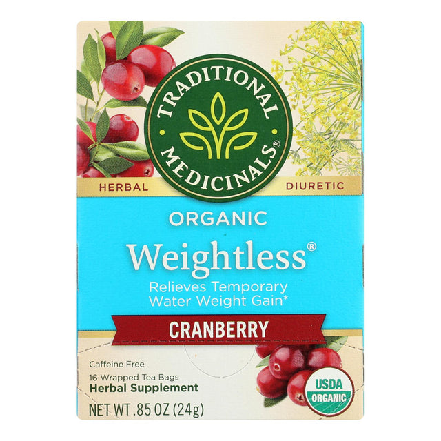 Traditional Medicinals Organic Weightless Cranberry Tea - Caffeine Free - 16 Bags