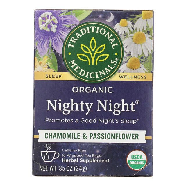 Traditional Medicinals Nighty Night Tea - Caffeine Free - 16 Bags - Sleep & Relaxation Aid