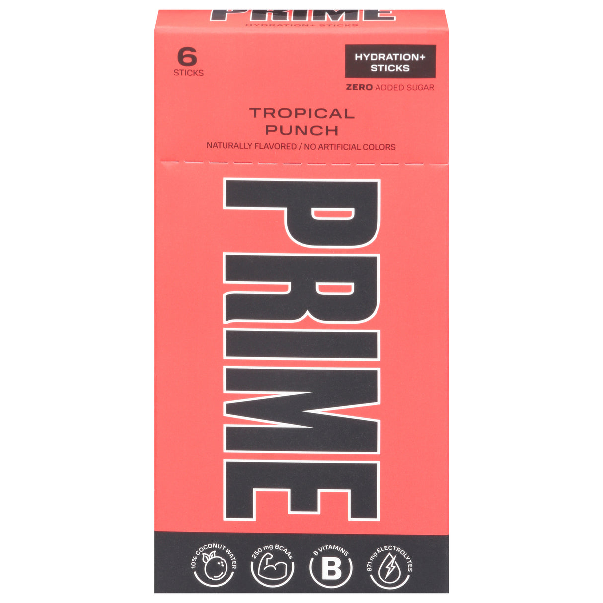 Prime Hydration Drink Mix Stick, Tropical Punch, 6/9.8g - Single Serving On-The-Go