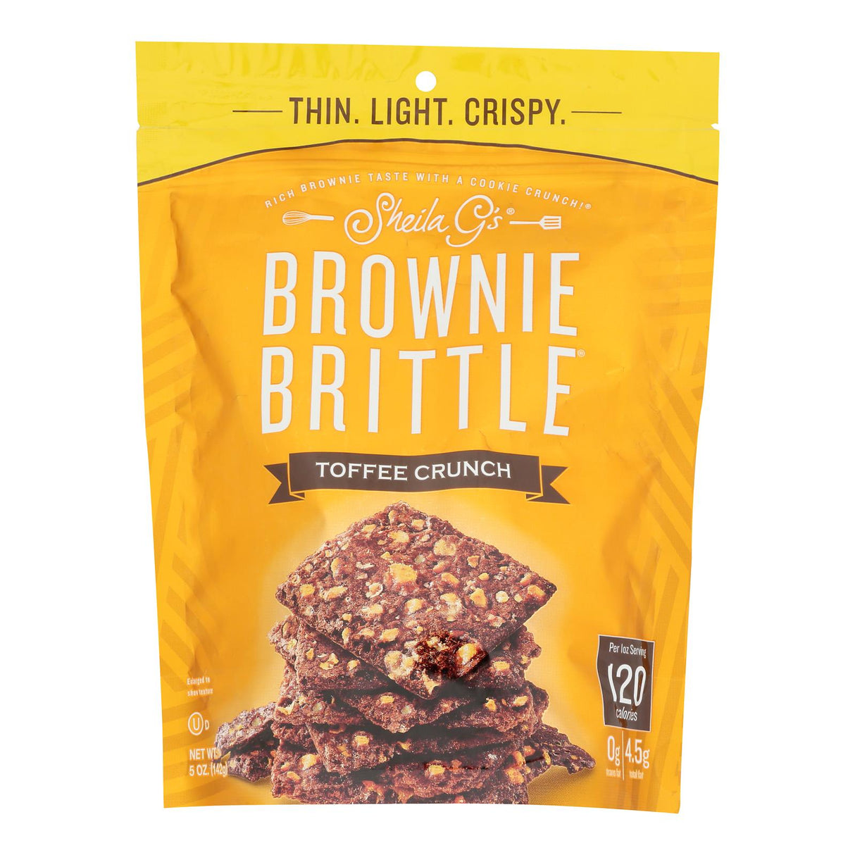 Sheila G's Brownie Brittle Toffee Crunch 5oz 6pk | Crispy Brownie Snacks