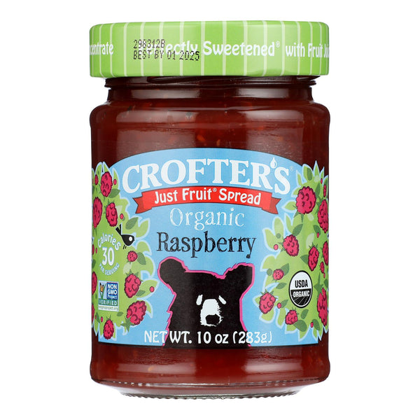 Crofter's Organic Raspberry Fruit Spread - Just Fruit, 6 x 10 Oz