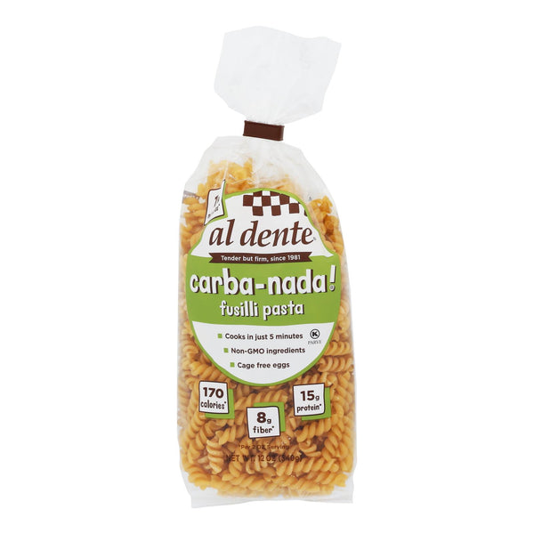 Al Dente Carba-Nada Fusilli Pasta, Low Carb High Protein (Pack of 6) 12 oz