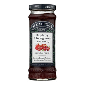 St Dalfour Raspberry Pomegranate Fruit Spread - Deluxe 100% Fruit - 10 Oz - Pack of 6