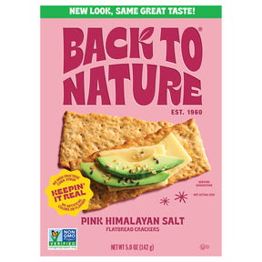 Back to Nature Stoneground Cracker Flatbreads, Pink Himalayan Salt, 5 oz (Pack of 6)