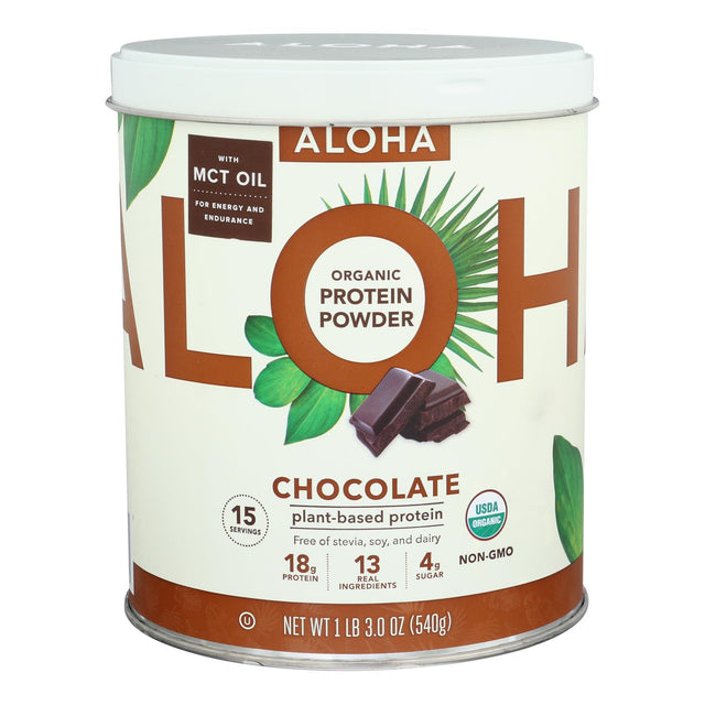 Aloha Plant-Based Protein Powder, Chocolate, 1.22 Lb (1 Each) - Vegan Protein Source
