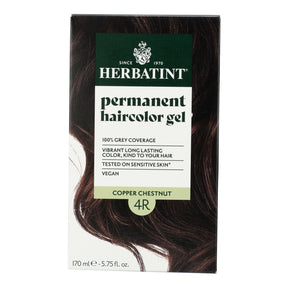 Herbatint 4R Copper Chestnut Hair Color Gel - Natural, Permanent Dye -  5.75 fl oz