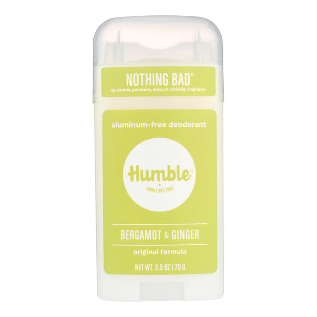 Humble Brands Bergamot Ginger Deodorant - 2.5 Oz - Natural & Aluminum-Free