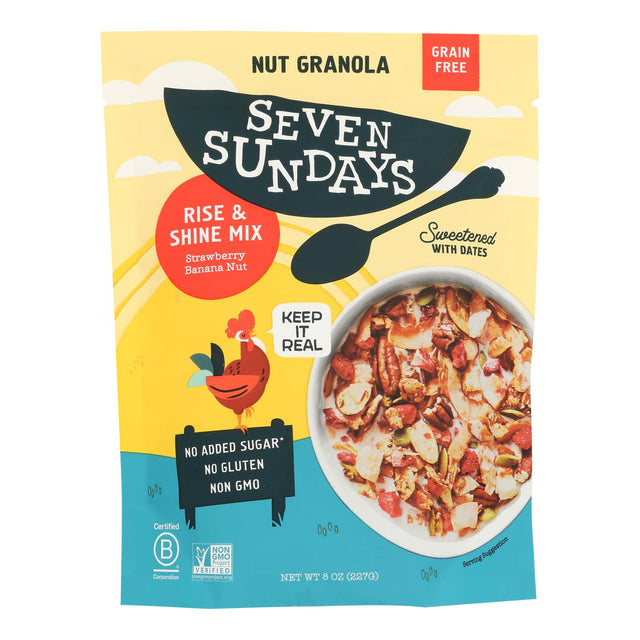 Seven Sundays Granola Straw Ban Ris Shin - Pack of 6 - 8 Oz Pouches