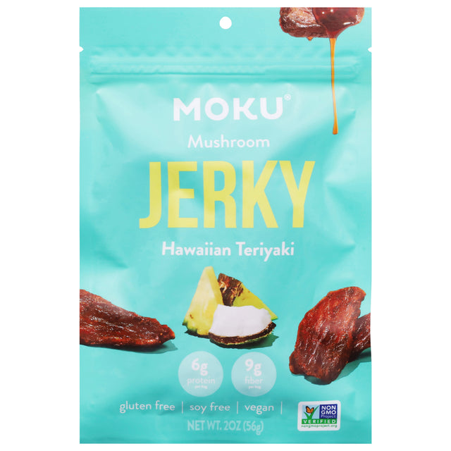 Moku Plant-Based Jerky: Hawaiian Teriyaki, 8-Pack. Vegan Jerky Delicious!