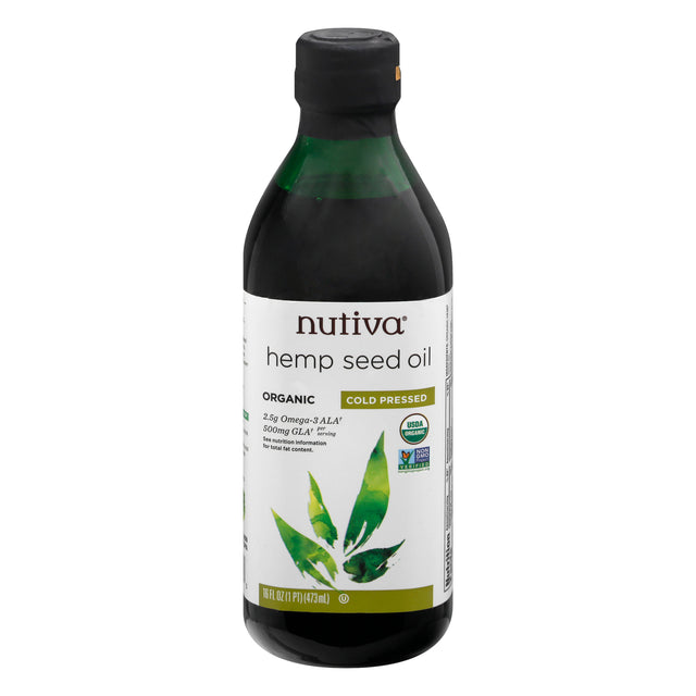 Nutiva Organic Hemp Seed Oil - 16 oz - Unrefined, Cold-Pressed