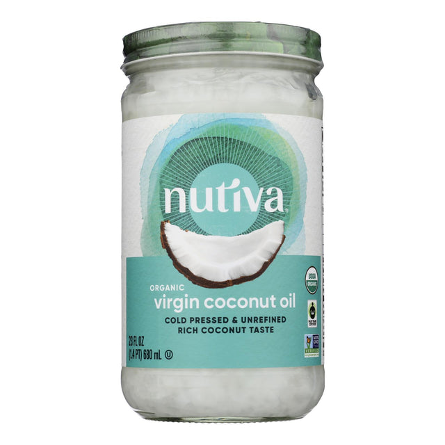Nutiva Organic Virgin Coconut Oil, 23 Oz, Pack of 6 - Unrefined, Cold-Pressed, Great for Cooking & Skin