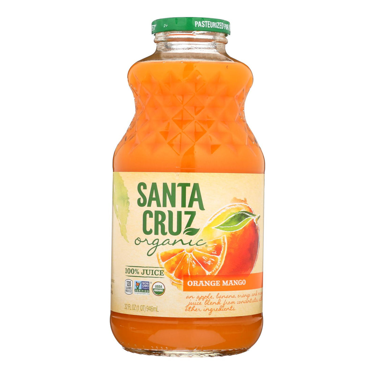Santa Cruz Organic Orange Mango Juice, 32 fl oz, Pack of 6 - USDA Certified Organic