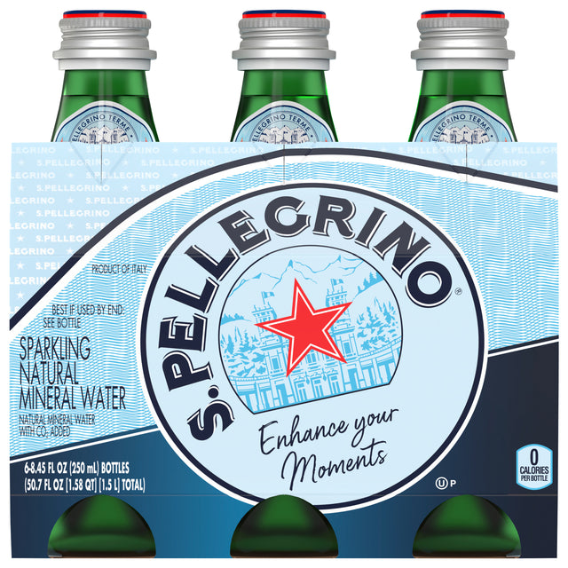 San Pellegrino Sparkling Water, 250 ml (Case of 4) - Natural Mineral Water
