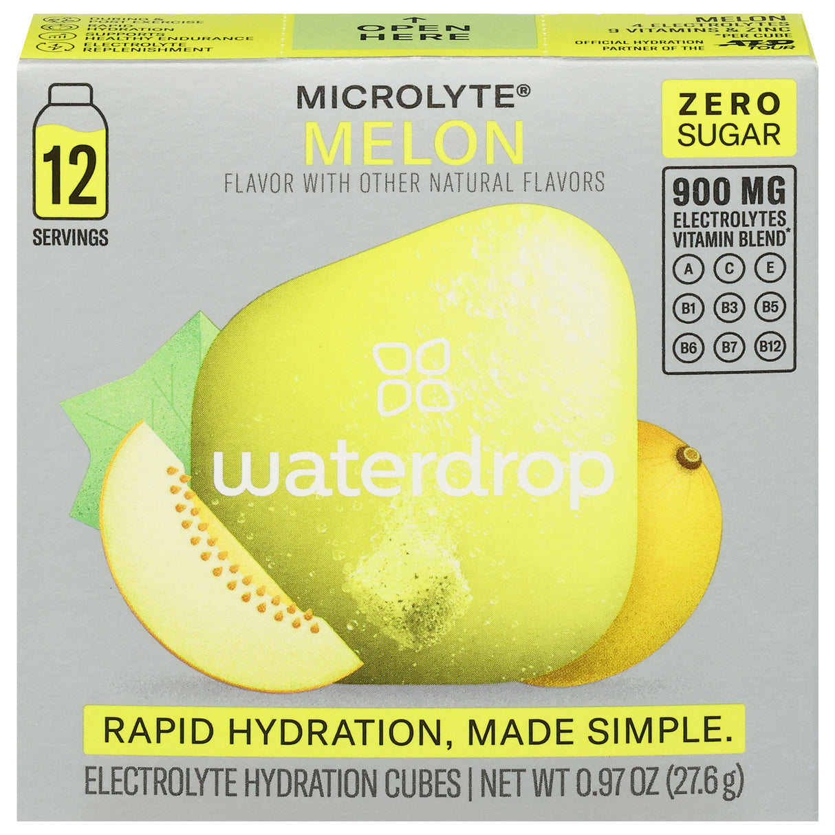 Waterdrop Microlyte Melon Electrolyte Drink: 12 Pack - Hydrate & Replenish