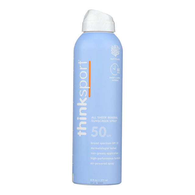 Thinksport SPF 50 Clear Zinc Sunscreen Spray - 6 fl oz