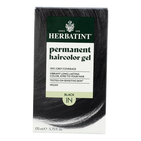 Herbatint 1N Black Hair Color - Natural Permanent Dye -  5.75 fl oz