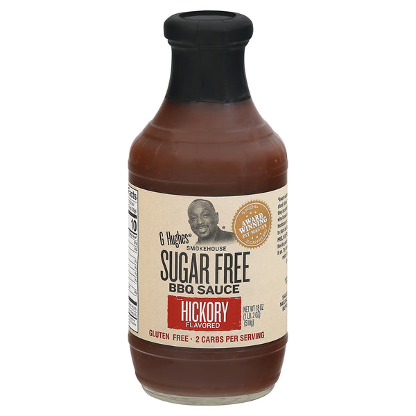 G Hughes Sugar-Free Hickory BBQ Sauce (Pack of 6) - 18 oz  - Keto-Friendly & Gluten-Free