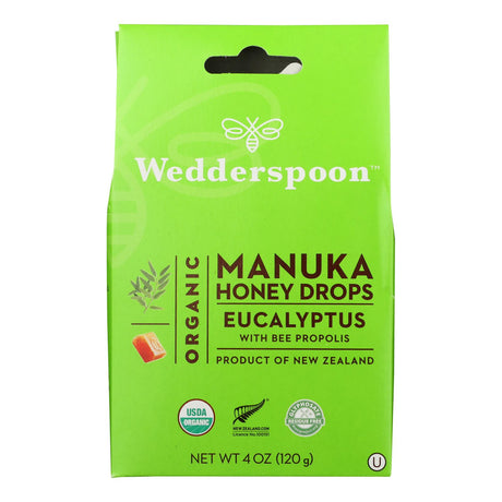Wedderspoon Manuka Honey Drops - Eucalyptus - 4 Oz - Single Pack
