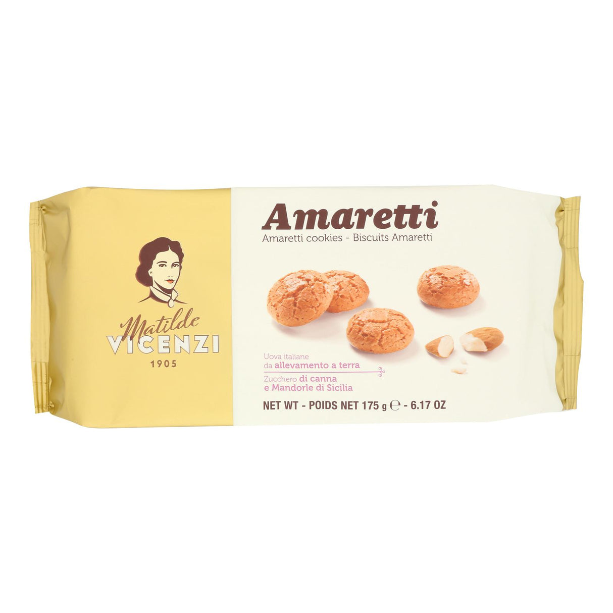Vicenzi Amaretto Cookies, Original Italian Biscuit (Pack of 12) - 6.17 Oz Each