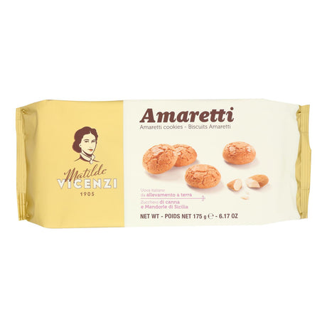 Vicenzi Amaretto Cookies, Original Italian Biscuit (Pack of 12) - 6.17 Oz Each