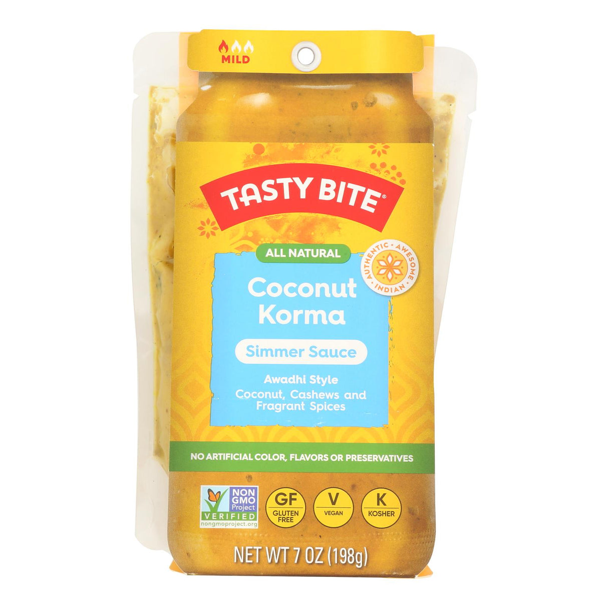 Tasty Bite Coconut Korma Sauce 7oz (10 Pack) | Indian Simmer Sauce