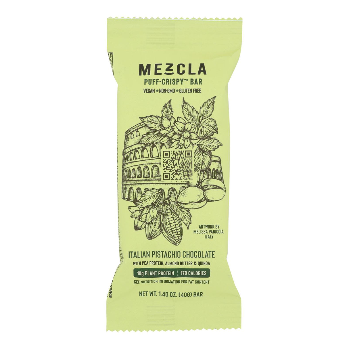 Mezcla Italian Pistachio Chocolate Energy Bars 1.4 Oz - 12 Ct: Delicious!