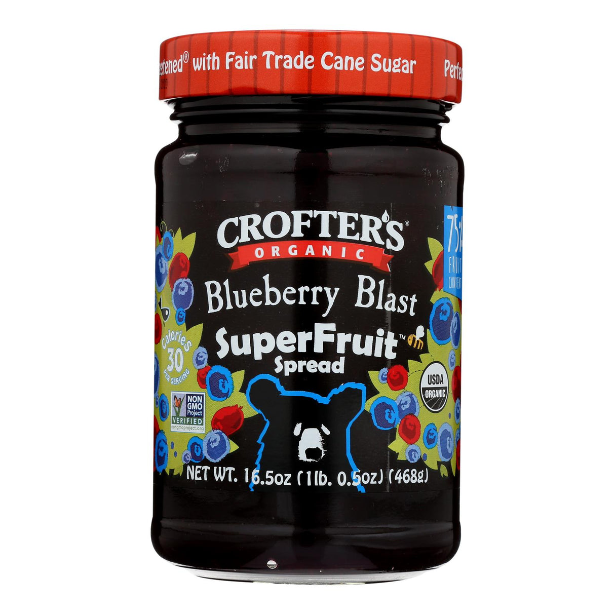 Crofters Premium Blueberry Fruit Spread - Pack of 6 - 16.5 Oz