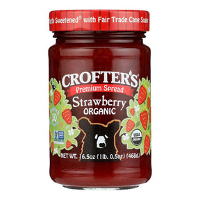 Crofters Organic Strawberry Fruit Spread, Premium Quality, 16.5 Oz - 6 Pack