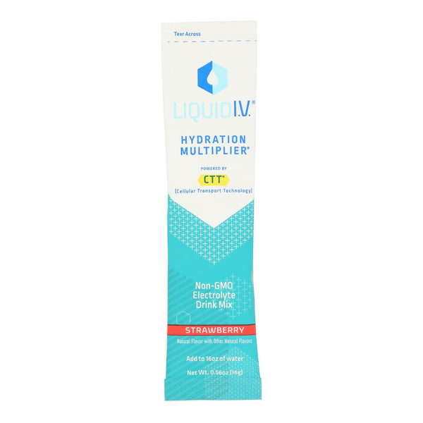 Liquid I.V. Strawberry Drink Mix Singles - Pack of 8 (0.56 Oz Each) - Electrolyte Powder Packets