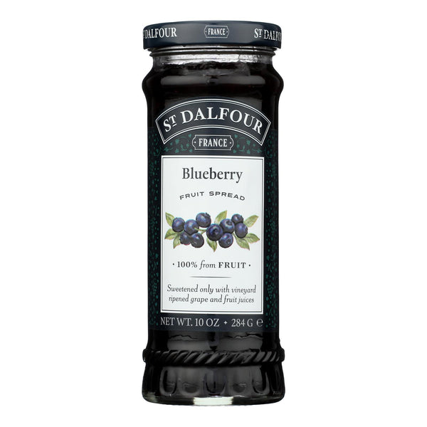 St. Dalfour Wild Blueberry Fruit Spread - Deluxe 100% Fruit, 10 Oz - 6 Pack