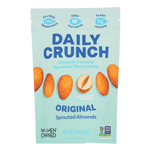 Daily Crunch Sprouted Almonds Original - Pack of 6 (4 oz Bags)