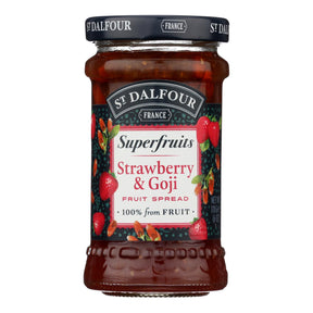 St. Dalfour Strawberry Goji Fruit Spread - 6 Jars - Gourmet All Natural Jam