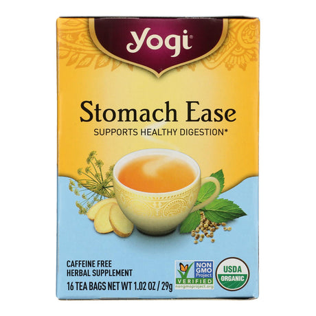 Yogi Tea Stomach Ease - 16 Tea Bags - Caffeine Free Herbal Digestive Support