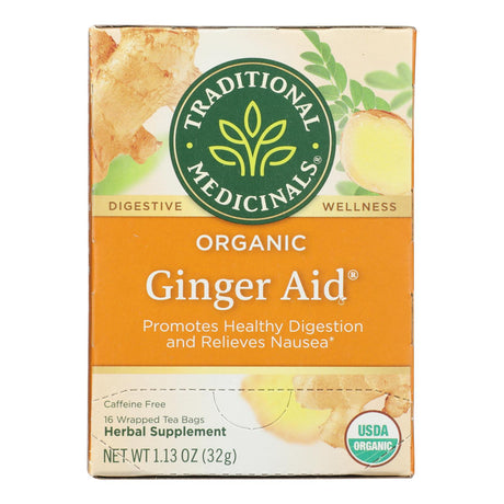 Traditional Medicinals Ginger Tea Bags: Organic, Caffeine-Free. Digestive Aid