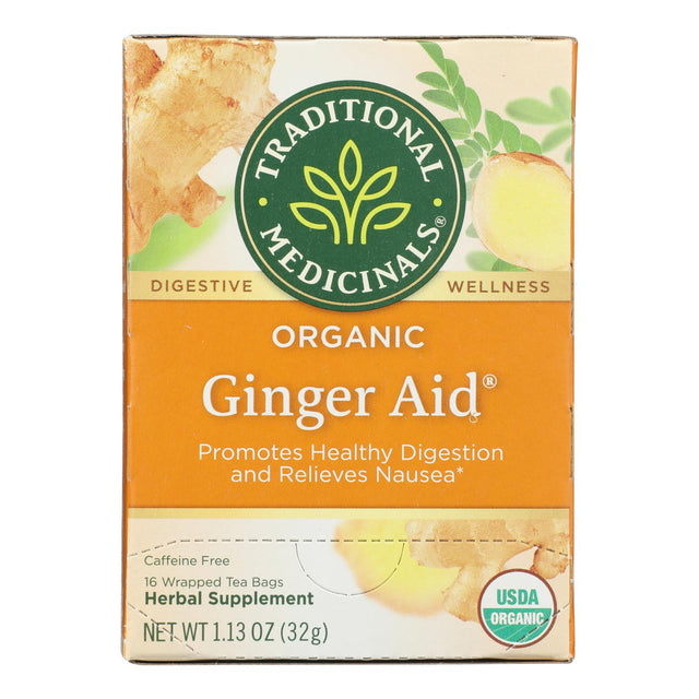 Traditional Medicinals Ginger Tea Bags: Organic, Caffeine-Free. Digestive Aid